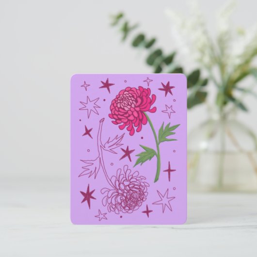 November Verjaardag Maand Kaart (Chrysanthemum) (Staand voorkant)