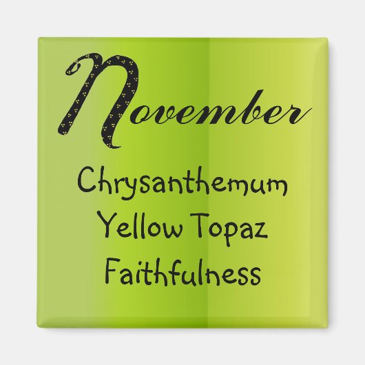 November Verjaardag Magneet (Voorkant)