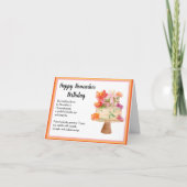 November Verjaardagsbloem Chrysanthemums op Taart Kaart (Voorkant)