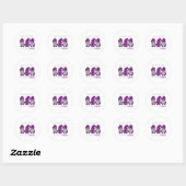 November We Draag Paarse - Alzheimerheimer Awarene Ronde Sticker (Vel)