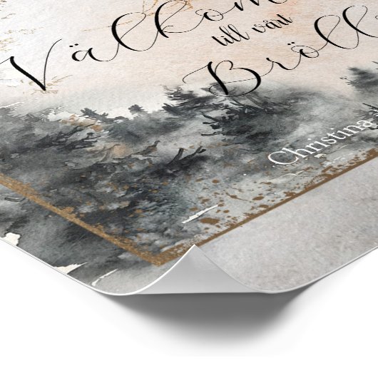 November Wedding Invitation Inbjudningar Poster (Hoek)