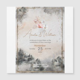 November Wedding Invitation Magnetische Uitnodiging