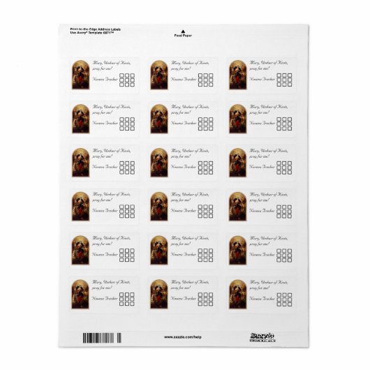 Novena Tracker, Mary Undoer of Knots Etiket (Full Sheet)