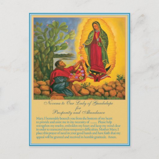 Novena voor onze dame van Guadalupe Briefkaart (Voorkant)