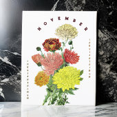 Novermber Maand Bloemen Chrysanthemum Briefkaart