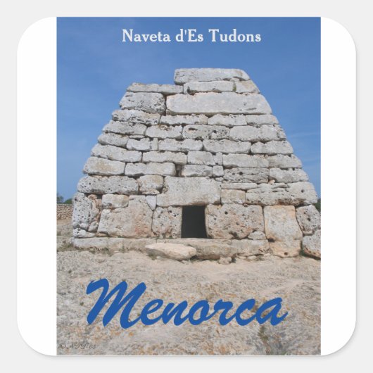 Noveta d'ES Tudons, Menorca Vierkante Sticker (Voorkant)