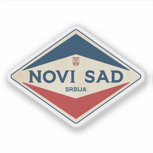 Novi Sad Servië Vintage Sticker (Voorkant)