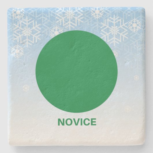 Novice Skier Green Circle Trail Sign Stenen Onderzetter (Voorkant)