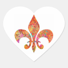 NOVINO Fleur-de-Lis Hart Sticker