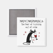 NOVINOPHOBIA Running Out of Wine Quote Magneet (Voorkant / Achterkant)