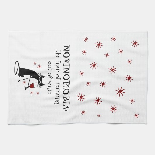 NOVINOPHOBIA Running Out of Wine Quote Theedoek (Horizontaal)