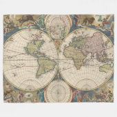 Novissima Totius Terrarum Orbis Tabula Fleece Deken (Voorkant (Horizontaal))