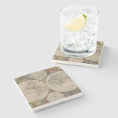 Novissima Totius Terrarum Orbis Tabula Map Stenen Onderzetter (Zijkant)