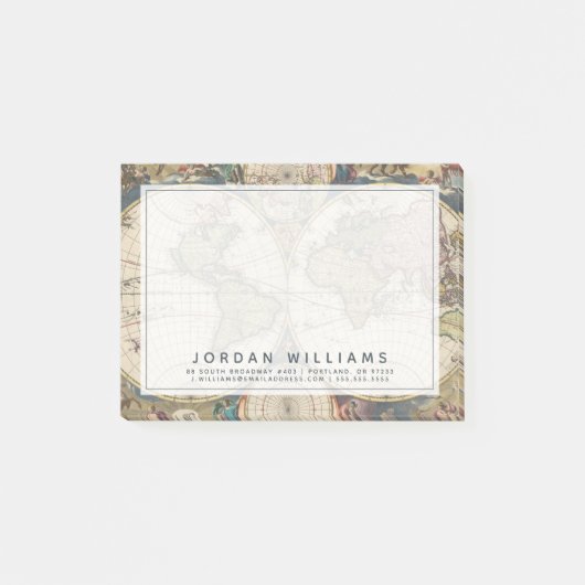Novissima Totius Terrarum Orbis Tabula Post-it® Notes (Voorkant)