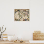 Novissima Totius Terrarum Orbis Tabula Poster (Keuken)