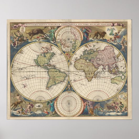 Novissima Totius Terrarum Orbis Tabula Poster (Voorkant)