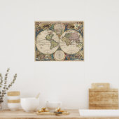 Novissima Totius Terrarum Orbis Tabula Poster (Keuken)