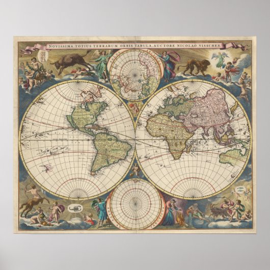 Novissima Totius Terrarum Orbis Tabula Poster (Voorkant)