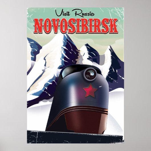 Novosibirsk-locomotief-reisposter Poster (Voorkant)
