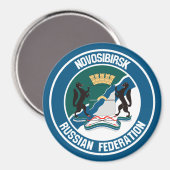 Novosibirsk Round Emblem Magneet (Voorkant / Achterkant)