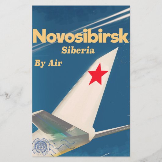 Novosibirsk Siberië Sovjet-Unie vluchtposter Briefpapier (Voorkant)
