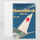 Novosibirsk Siberië Sovjet-Unie vluchtposter Briefpapier (Voorkant / Achterkant)