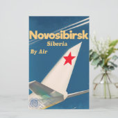 Novosibirsk Siberië Sovjet-Unie vluchtposter Briefpapier (Staand voorkant)