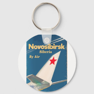 Novosibirsk Siberië Sovjet-Unie vluchtposter Sleutelhanger