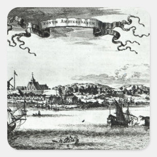 Novum Amsterdam, c.1667 Vierkante Sticker