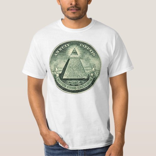 Novus Ordus Seclorum NWO Illuminati Seal T-Shirt (Voorkant)