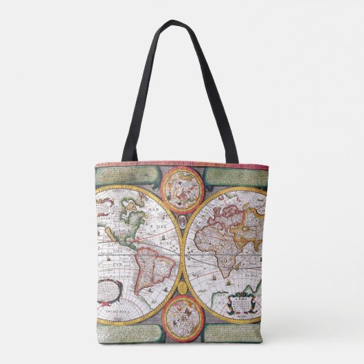 Novvelle Terra Universelle Classical Map Canvas ta Tote Bag (Achterkant)