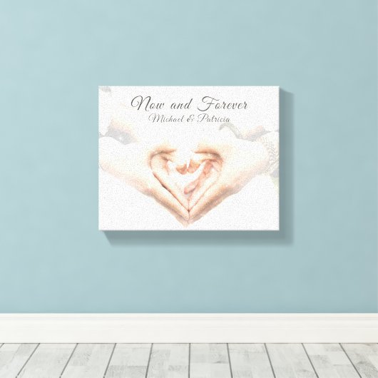 "Now & Forever" Enkele namen Elegant Foto tekst Canvas Afdruk (Insitu (Houten vloer))