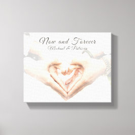"Now & Forever" Enkele namen Elegant Foto tekst Canvas Afdruk
