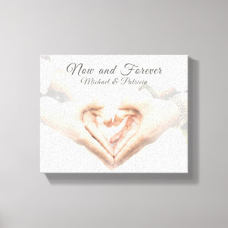"Now & Forever" Enkele namen Elegant Foto tekst Canvas Afdruk