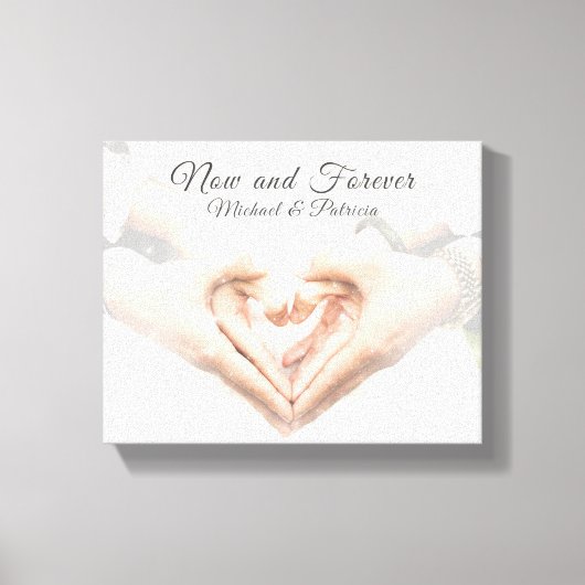 "Now & Forever" Enkele namen Elegant Foto tekst Canvas Afdruk (Voorkant)