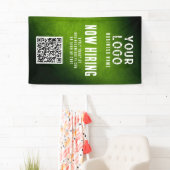 Now Hiring Banner QR Code Green Grunge Gradient (Insitu)