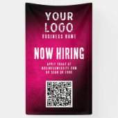 Now Hiring Banner QR Code Magenta Grunge Gradient (Verticaal)