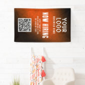 Now Hiring Banner QR Code Orange Grunge Gradient (Insitu)