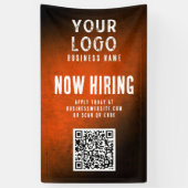 Now Hiring Banner QR Code Orange Grunge Gradient (Verticaal)