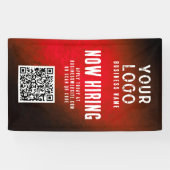 Now Hiring Banner QR Code Red Grunge Gradient (Horizontaal)