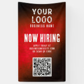 Now Hiring Banner QR Code Red Grunge Gradient (Verticaal)
