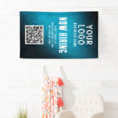 Now Hiring Banner QR Code Teal Grunge Gradient (Insitu)