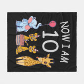 Now I am 10 years old 10th Birthday at the Zoo Fleece Deken (Voorkant (Horizontaal))