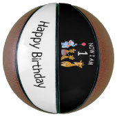 Now I am 1 year old 1st Birthday at the Zoo Baby B Basketbal (Verticaal)