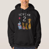 Now I am 2 year old 2nd Birthday at the Zoo Hoodie (Voorkant)