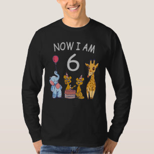 Now I am 6 years old 6th Birthday at the Zoo T-shirt