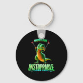 Now I Am Unstoppable Funny T-rex Tyrannosaurus Din Sleutelhanger (Voorkant)