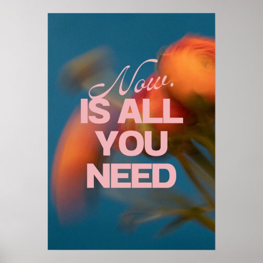 Now. Is all you need. Motivation Poster (Voorkant)