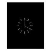 NOW Klok Zwart en Wit Mindfulness Perfect Poster (Voorkant)