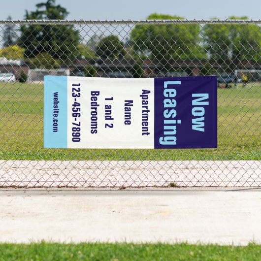Now Leasing Apartment Name Light Dark Blue & White Spandoek (Insitu)